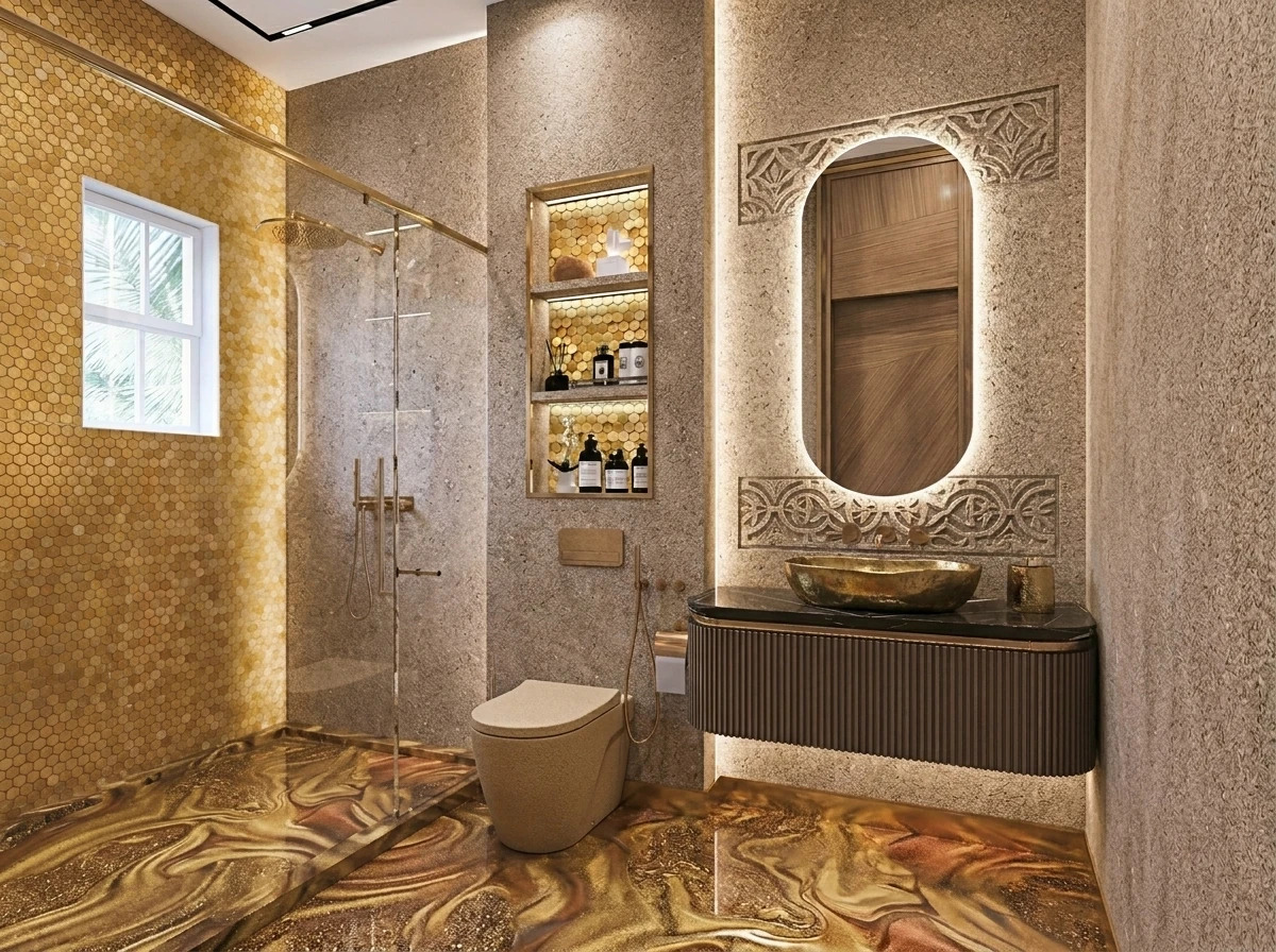 Bathroom finish on a Ajman project