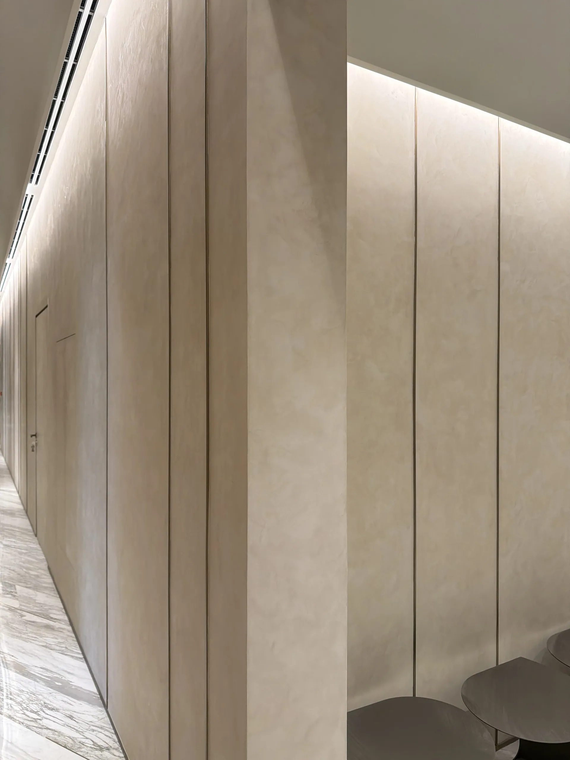 Quiet Luxury in Mineral Layers - Study 105, a marmorino residential decorative finish in travertine cream