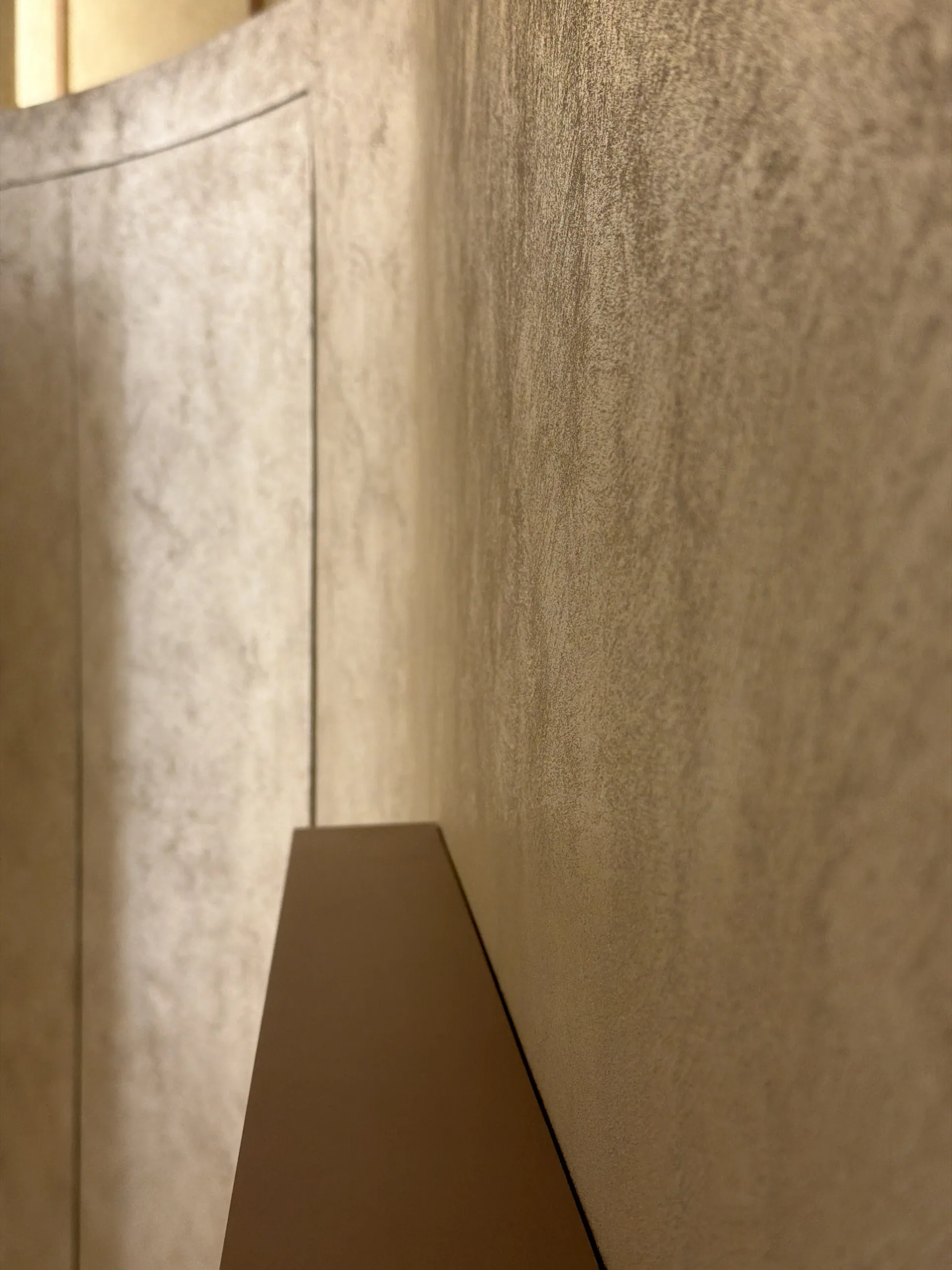 A Real-Site Finish Study - Study 108, a microcement residential decorative finish in chalk white