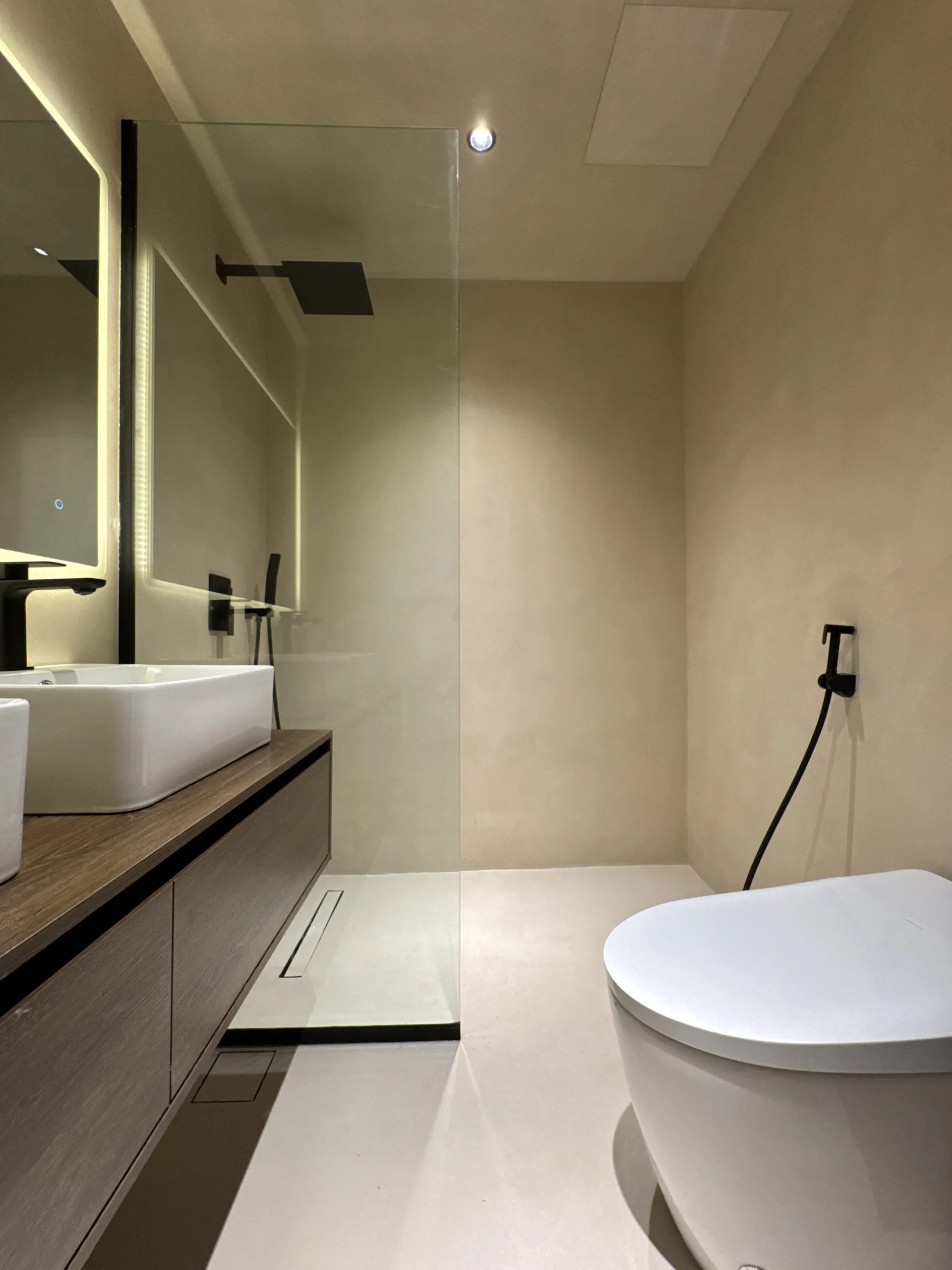 Quiet Luxury in Mineral Layers - Study 123, a marmorino residential decorative finish in mushroom grey