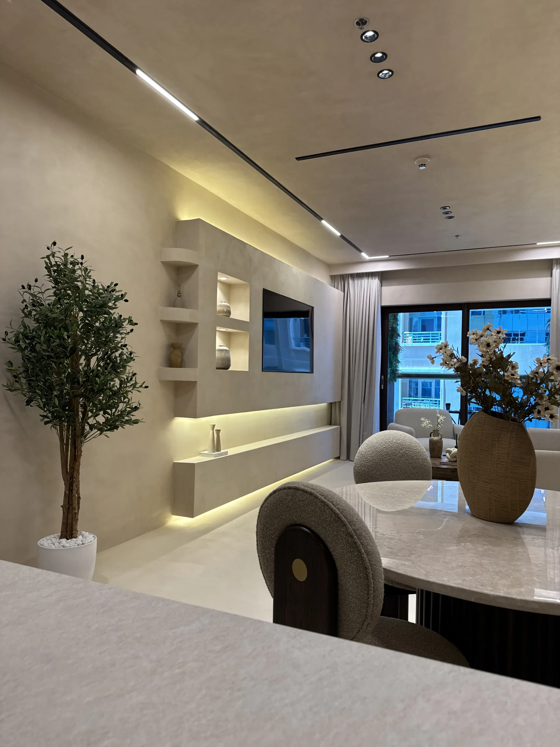 The Texture of Refined Living - Study 127, a matte microcement commercial decorative finish in oyster white