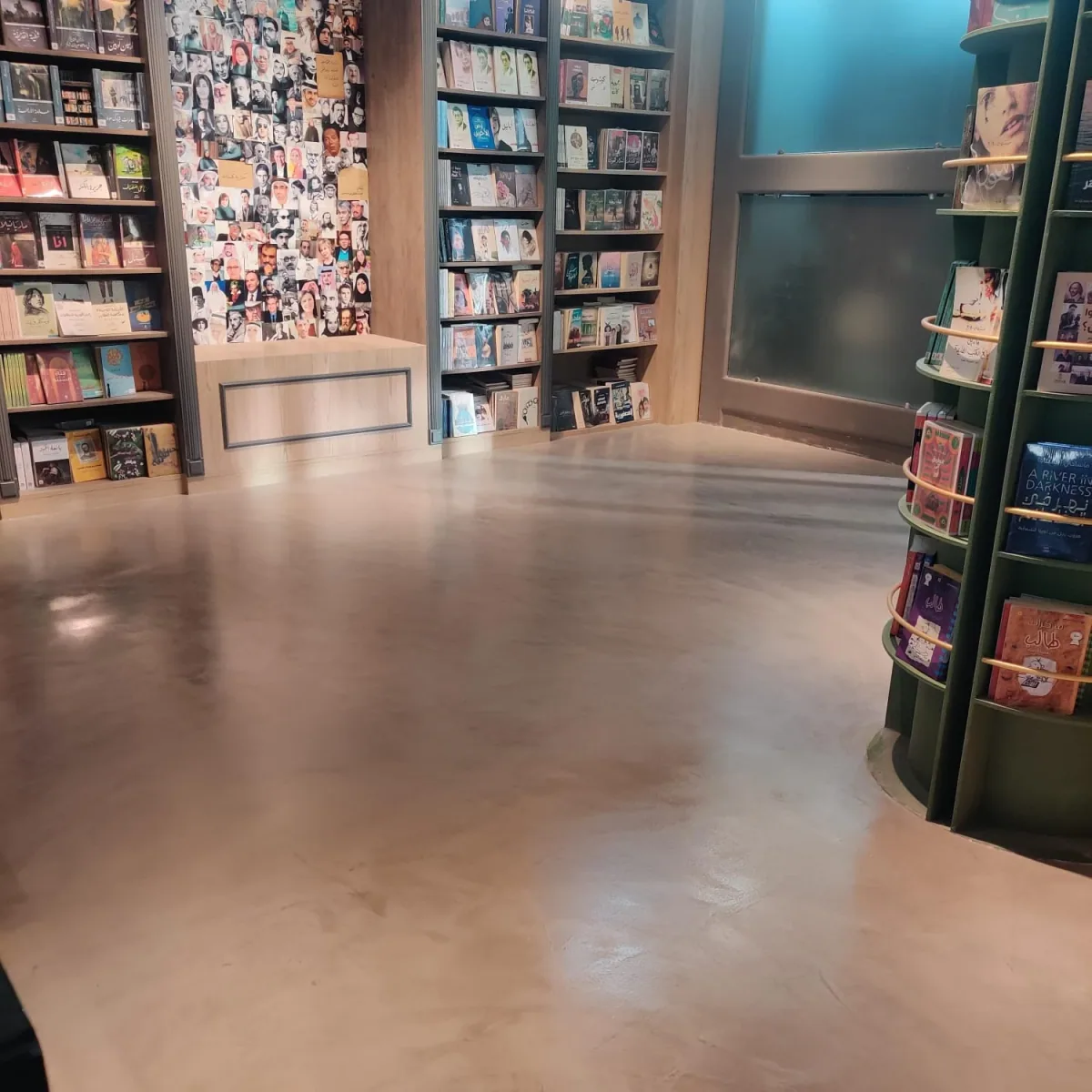 A Calm Continuous Surface - Study 134, a microcement overlay commercial decorative finish in soft taupe