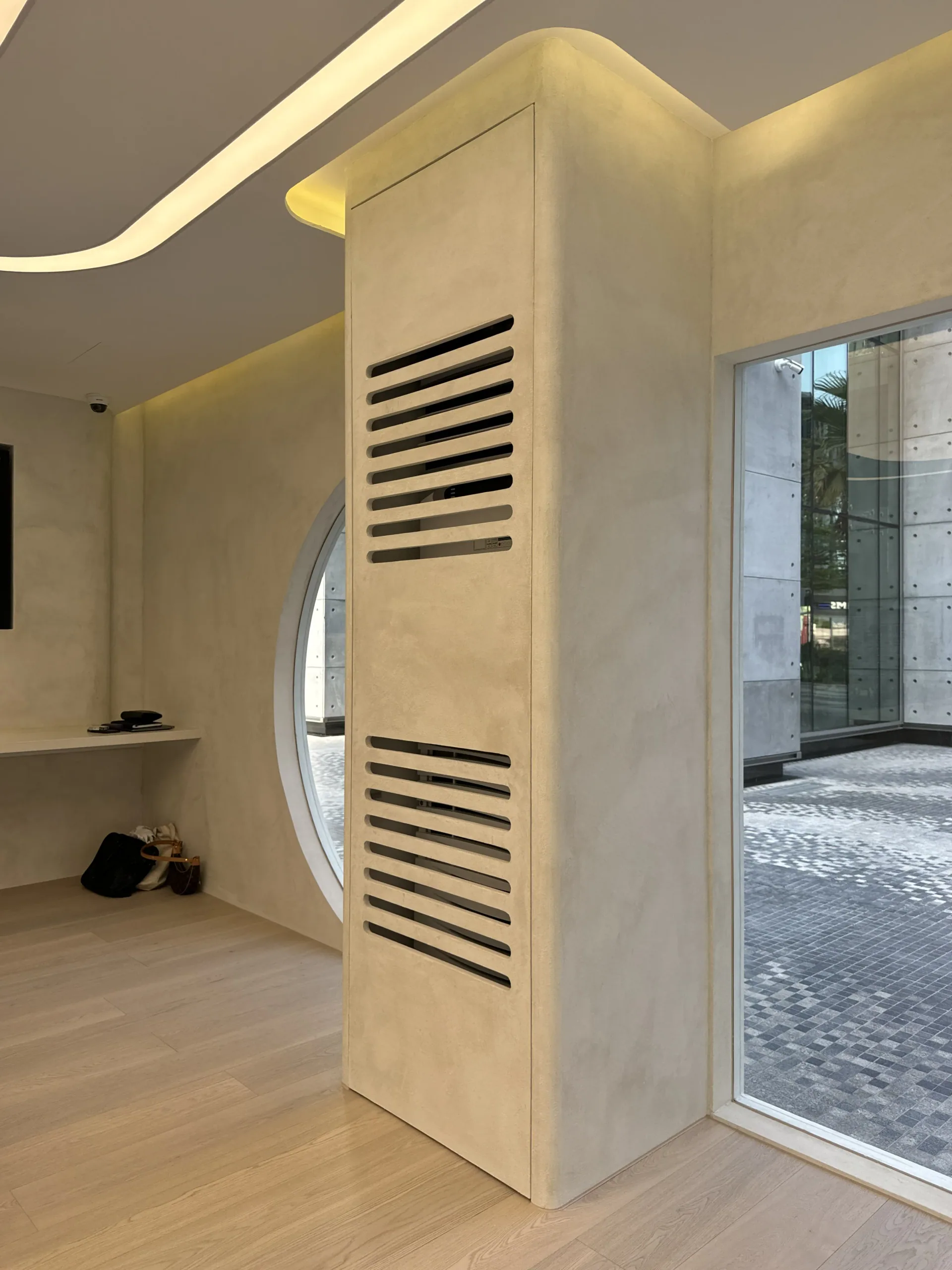 Quiet Luxury in Mineral Layers - Study 165, a marmorino residential decorative finish in travertine cream