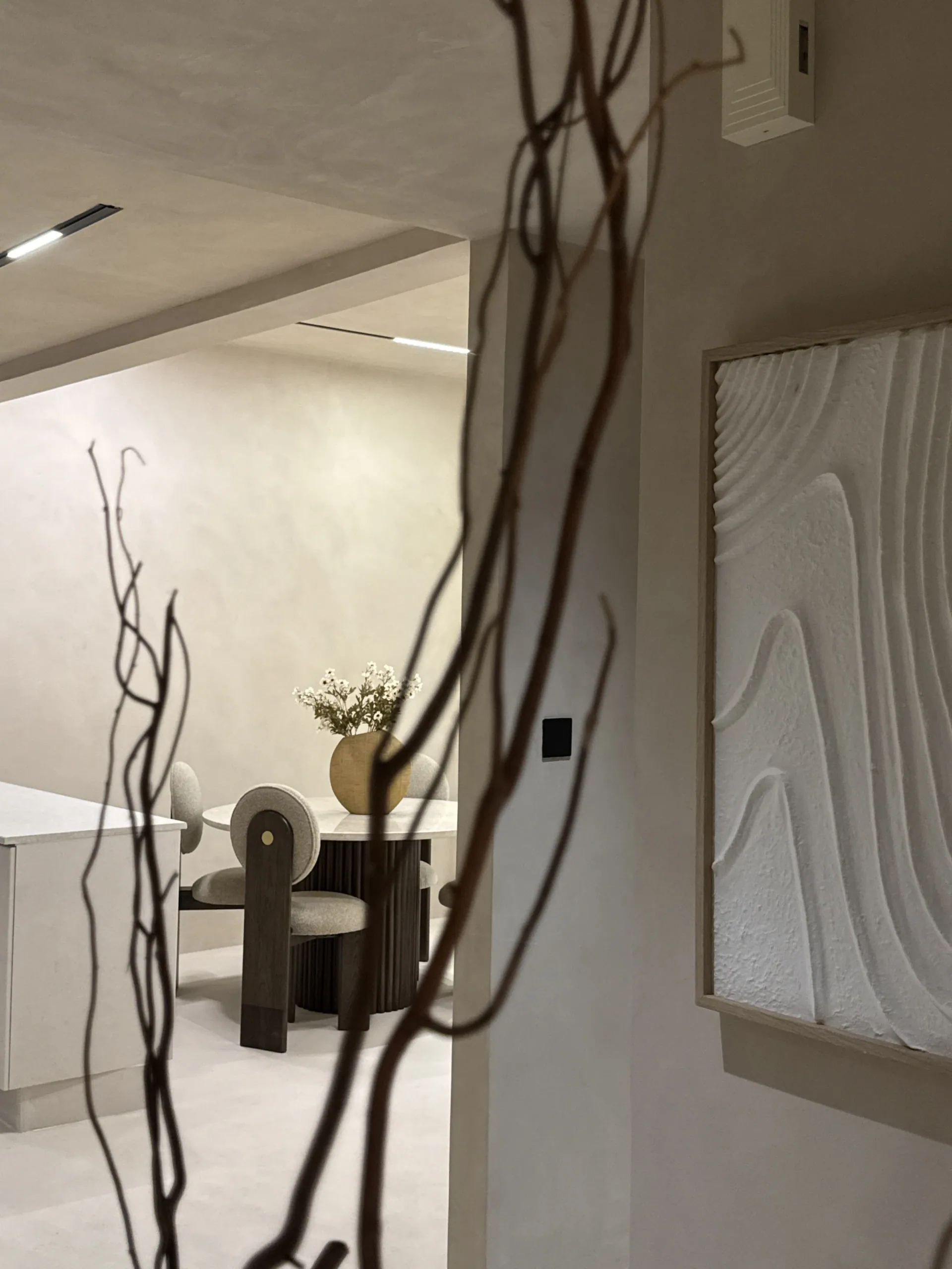 Quiet Luxury in Mineral Layers - Study 63, a marmorino residential decorative finish in mushroom grey