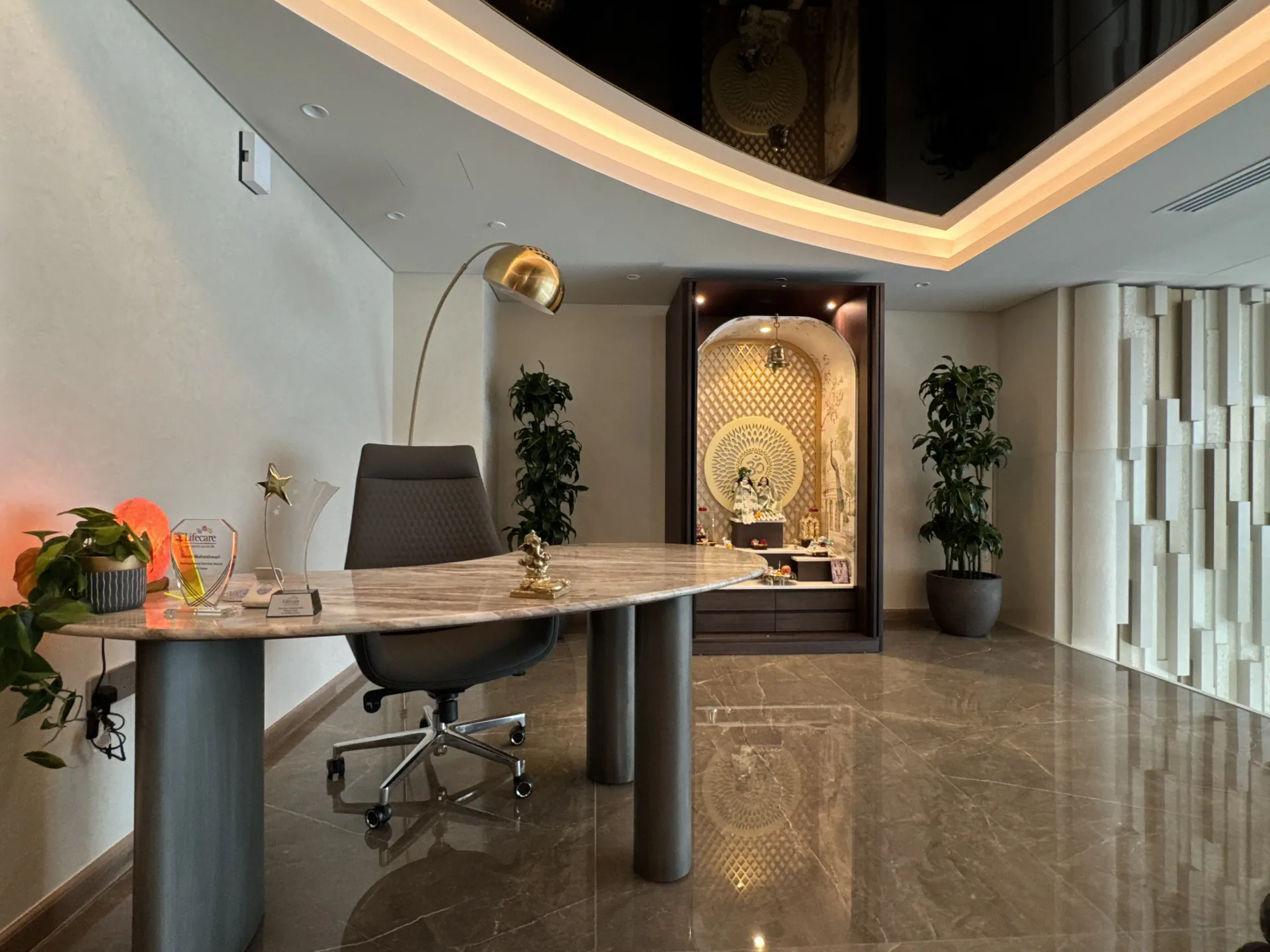Quiet Luxury in Mineral Layers - Study 75, a marmorino residential decorative finish in mushroom grey