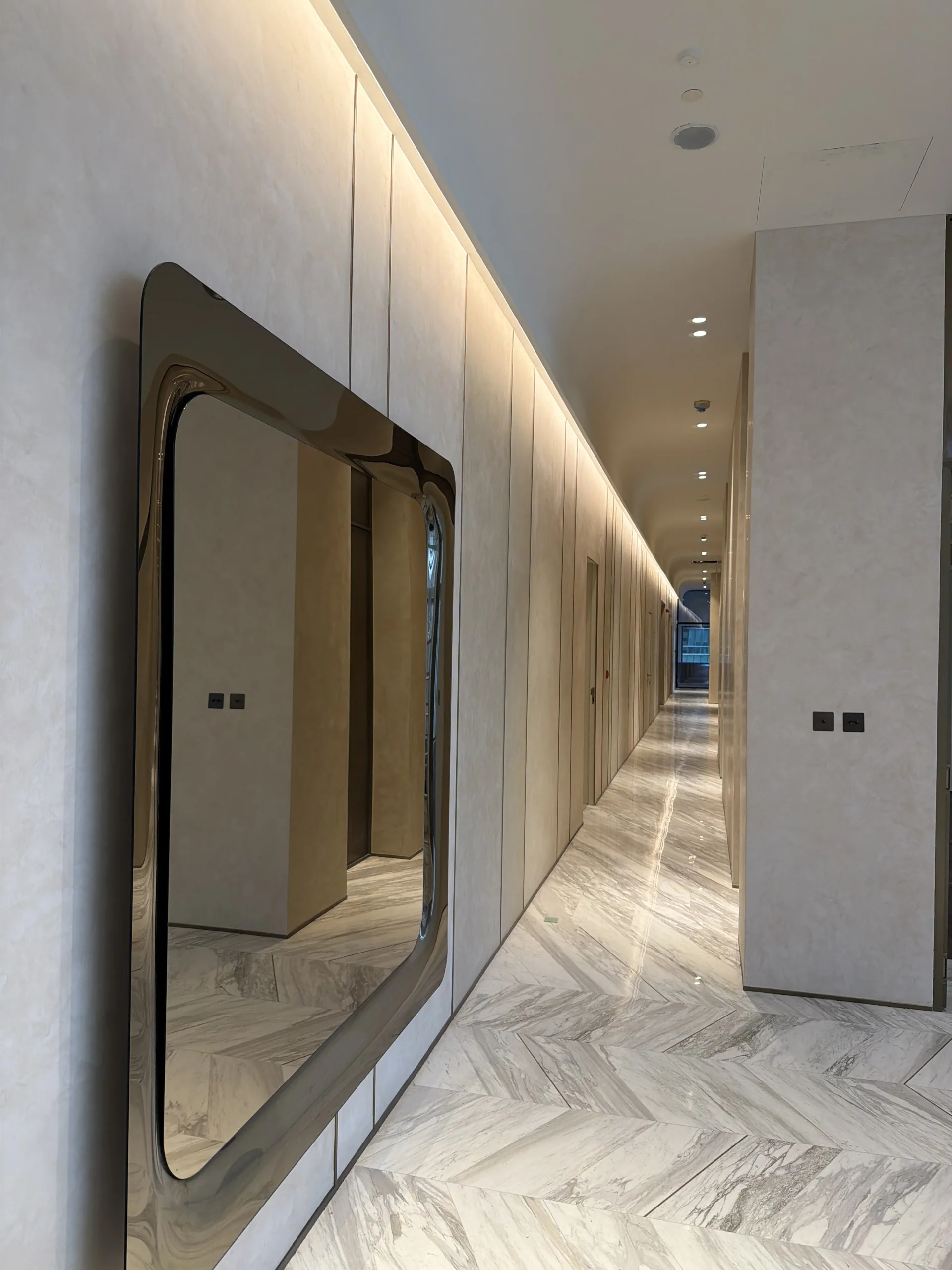 Quiet Luxury in Mineral Layers - Study 93, a marmorino residential decorative finish in travertine cream